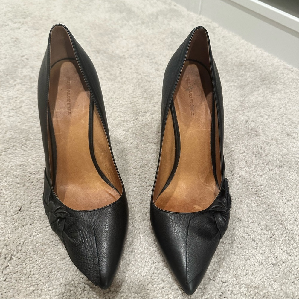 Isabel Marant Black Leather Bow Pumps